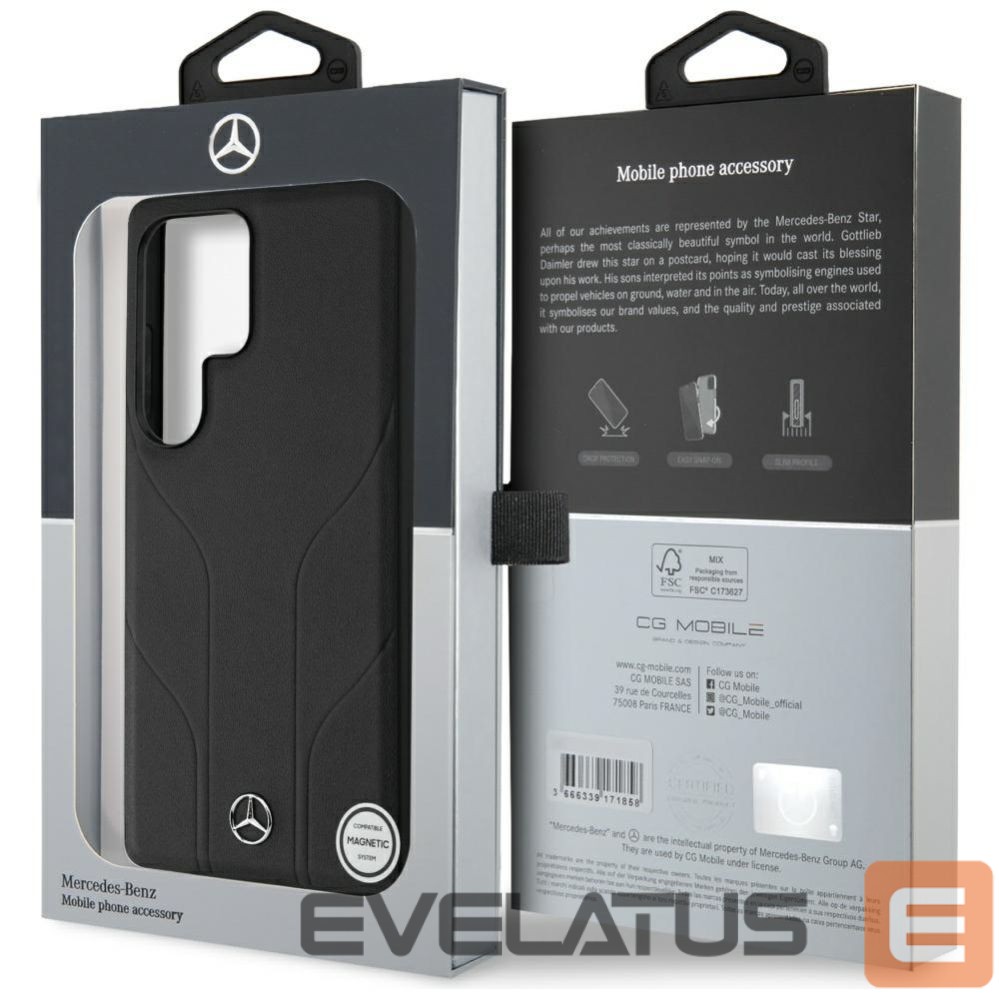 Другие товары Mercedes-Benz Mercedes Leather Debossed Lines MagSafe case for Samsung Galaxy S25 Ultra - black