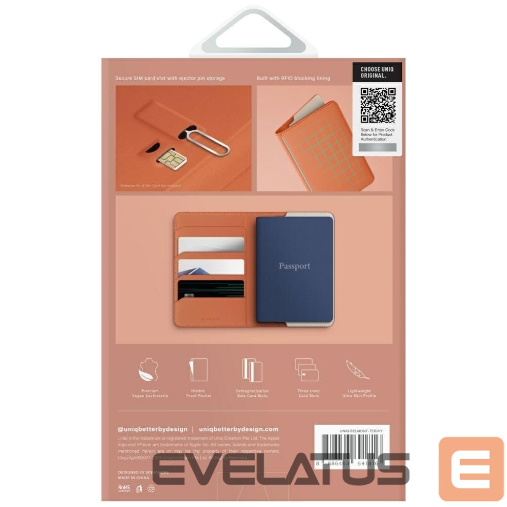 Другие товары UNIQ Uniq Belmont RFID Blocking Passport Case - Ivory