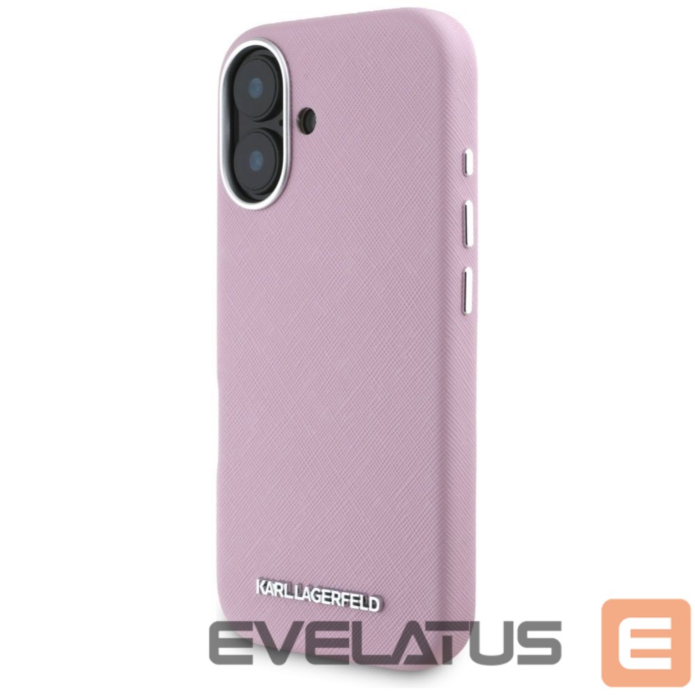 Другие товары Karl Lagerfeld Karl Lagerfeld Saffiano Full Wrapped Elongated Metal Logo MagSafe iPhone 16 Case - Pink