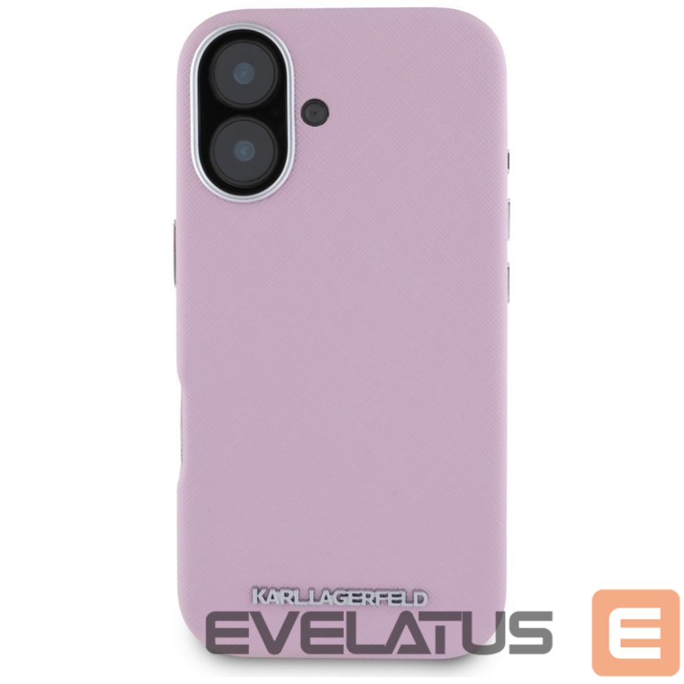 Другие товары Karl Lagerfeld Karl Lagerfeld Saffiano Full Wrapped Elongated Metal Logo MagSafe iPhone 16 Case - Pink