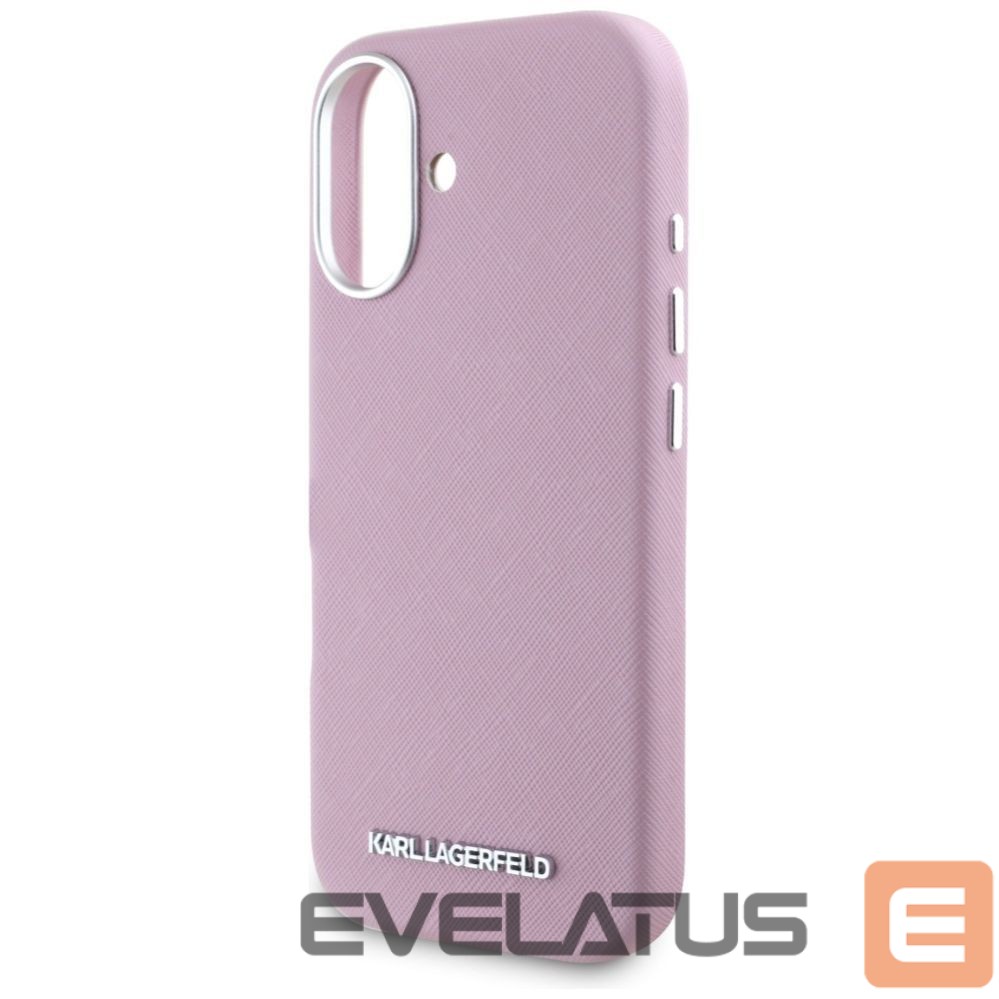 Другие товары Karl Lagerfeld Karl Lagerfeld Saffiano Full Wrapped Elongated Metal Logo MagSafe iPhone 16 Case - Pink
