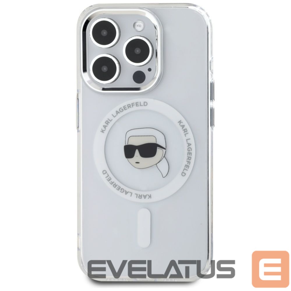 Другие товары Karl Lagerfeld Karl Lagerfeld IML Metal Karl Head MagSafe Case for iPhone 15 Pro Max White