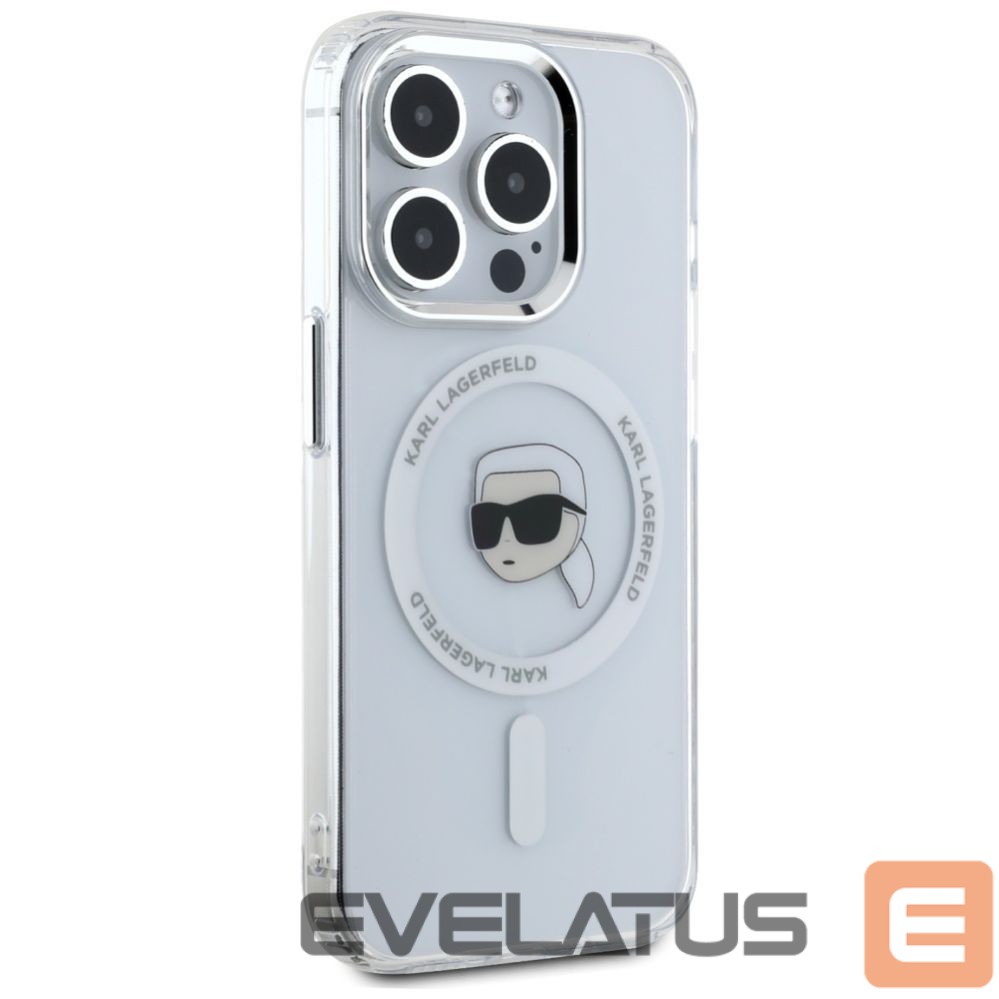 Другие товары Karl Lagerfeld Karl Lagerfeld IML Metal Karl Head MagSafe Case for iPhone 15 Pro Max White