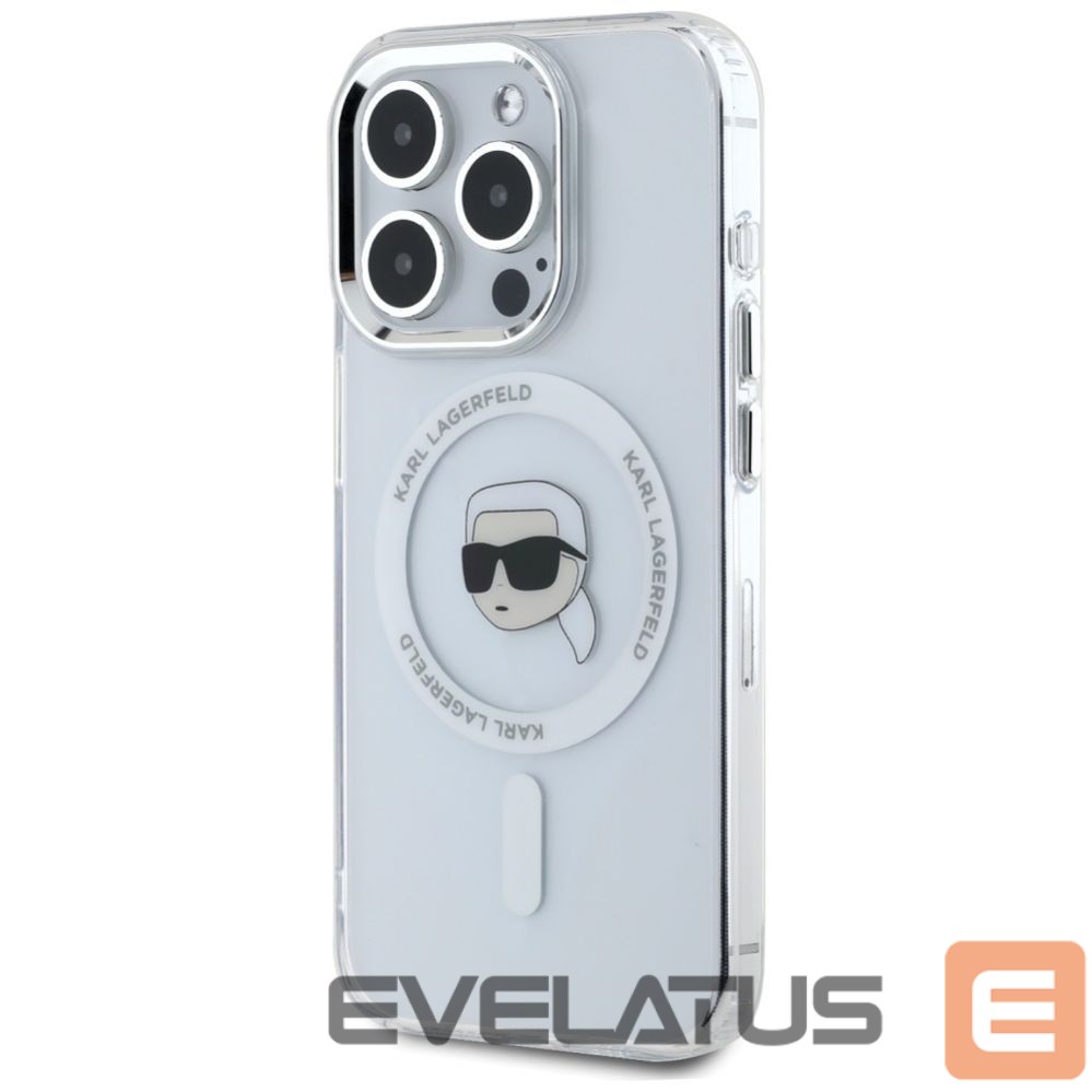 Другие товары Karl Lagerfeld Karl Lagerfeld IML Metal Karl Head MagSafe Case for iPhone 15 Pro Max White