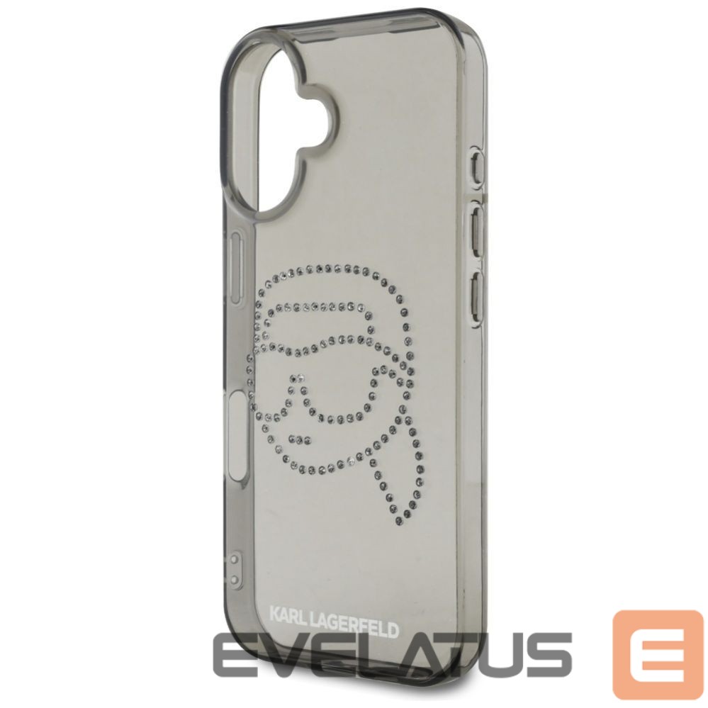 Другие товары Karl Lagerfeld Karl Lagerfeld IML Rhinestones Karl Head Case for iPhone 16 Black