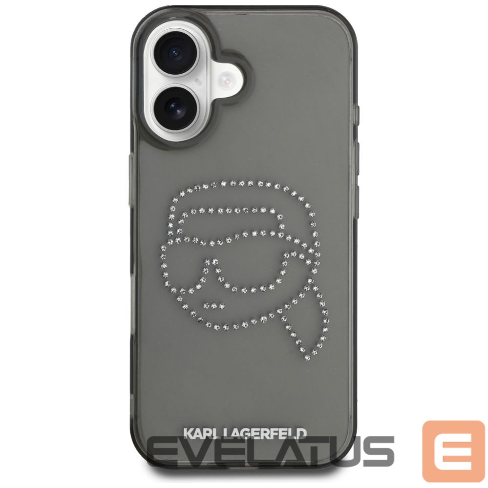 Другие товары Karl Lagerfeld Karl Lagerfeld IML Rhinestones Karl Head Case for iPhone 16 Black