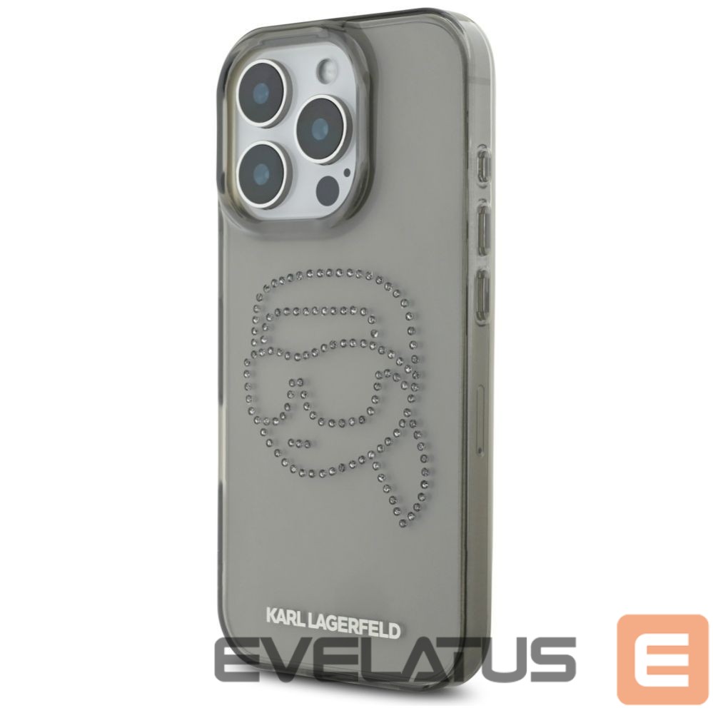 Другие товары Karl Lagerfeld Karl Lagerfeld IML Rhinestones Karl Head Case for iPhone 16 Pro Black