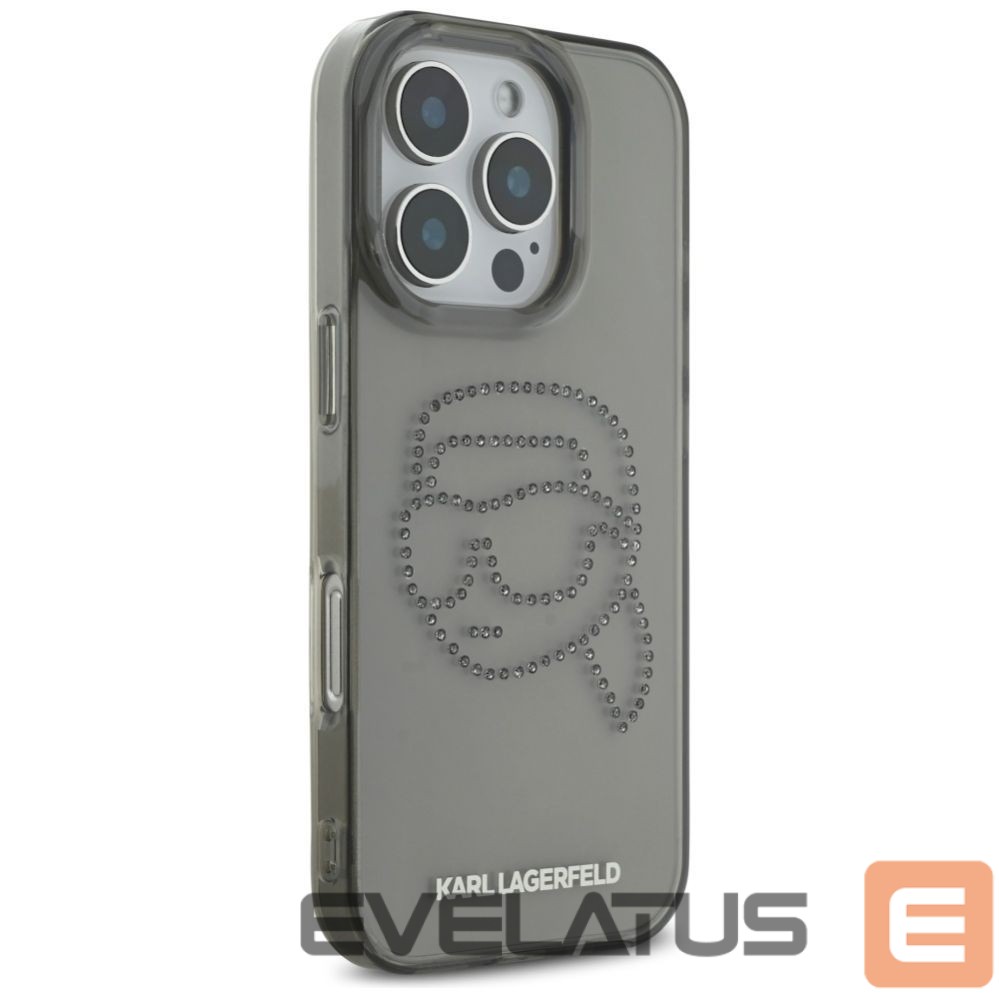 Другие товары Karl Lagerfeld Karl Lagerfeld IML Rhinestones Karl Head Case for iPhone 16 Pro Black