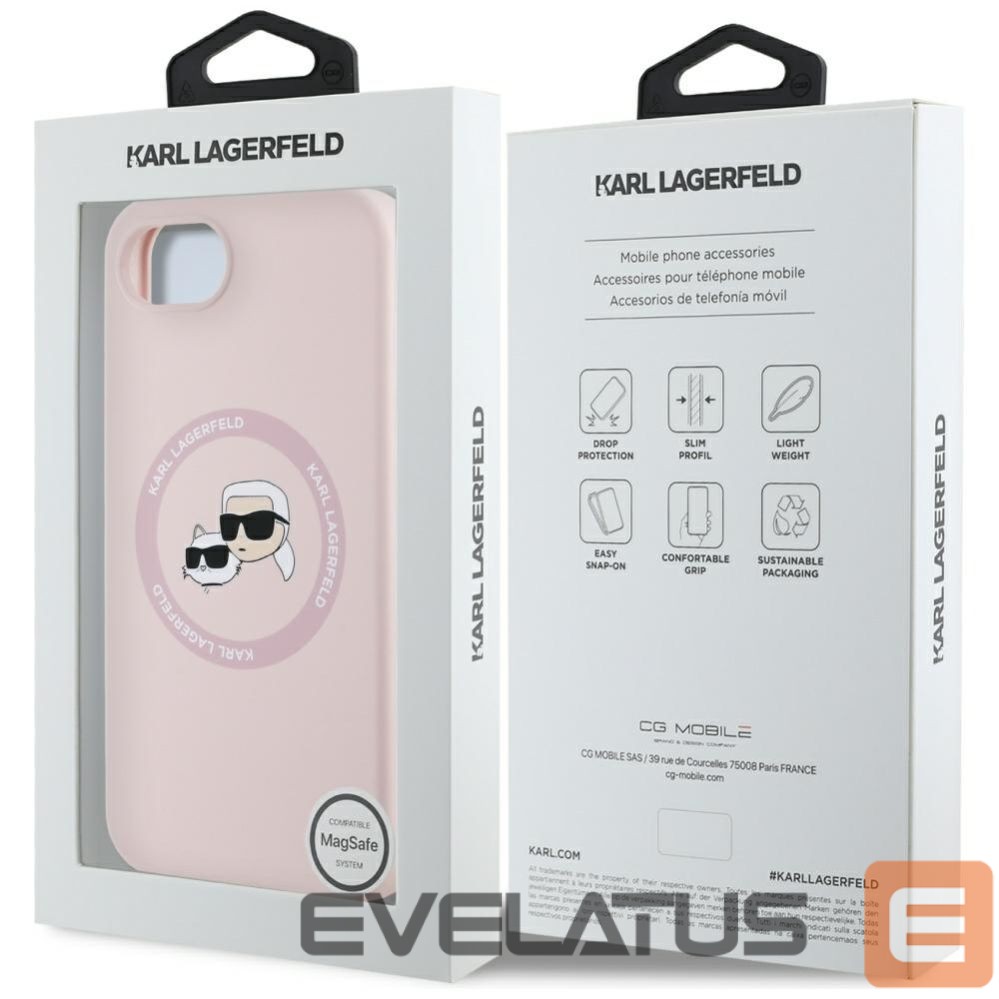 Другие товары Karl Lagerfeld Karl Lagerfeld Silicone Karl&Choupette Heads MagSafe iPhone 16e Case - Pink