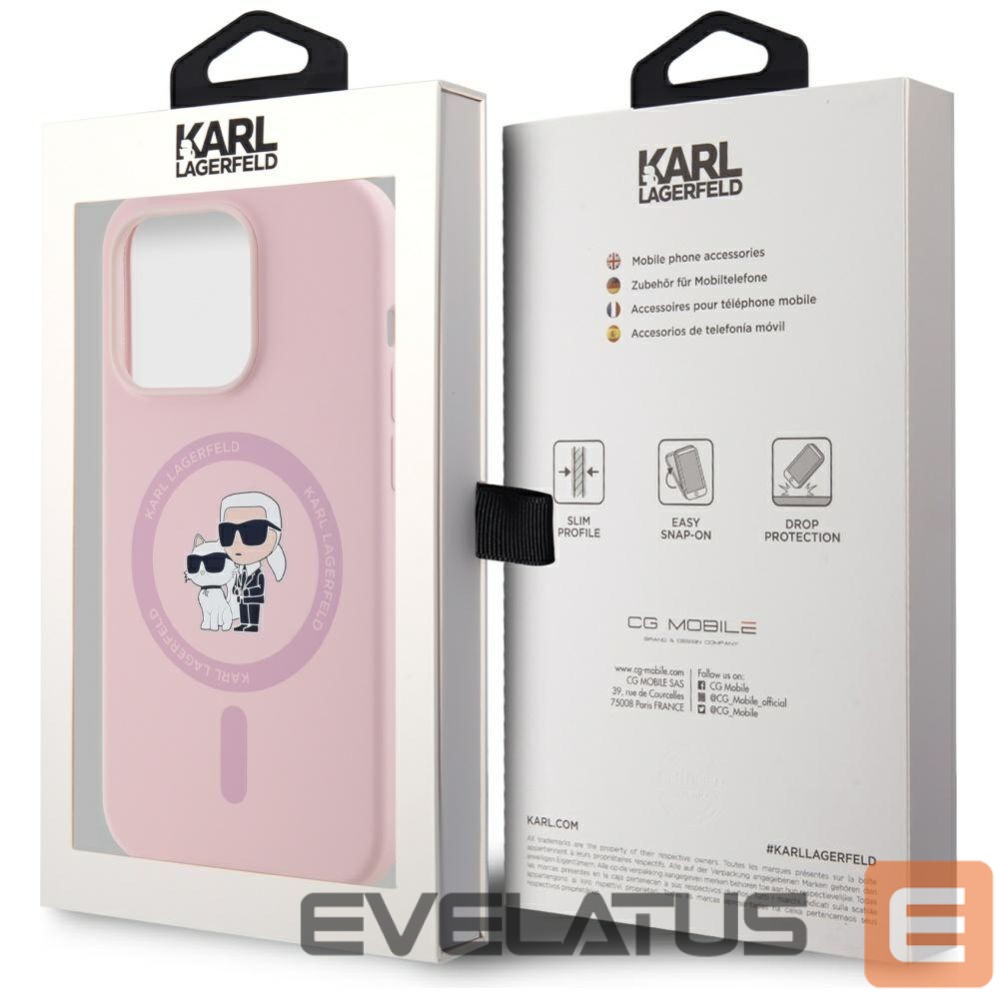 Другие товары Karl Lagerfeld Karl Lagerfeld Silicone Karl&Choupette MagSafe Case for iPhone 14 Pro Max - Pink