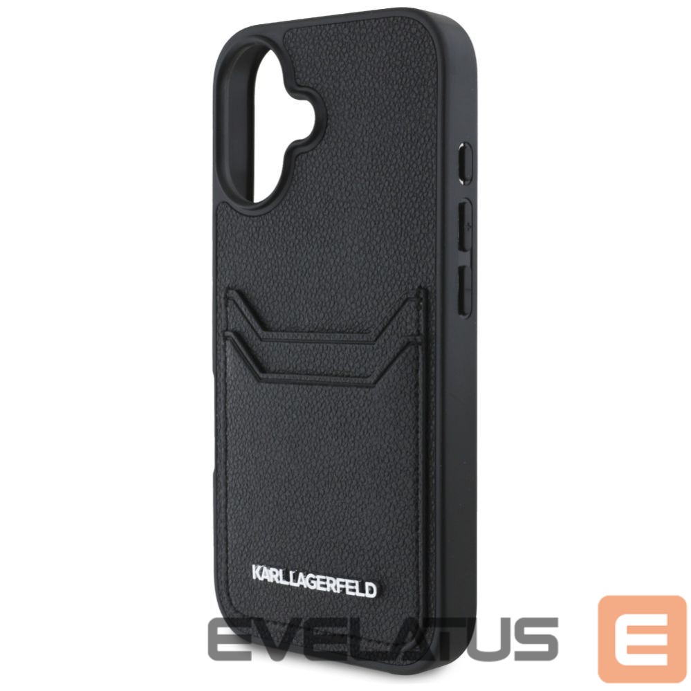 Другие товары Karl Lagerfeld Karl Lagerfeld HC Grained PU Cardslot Metal Elong iPhone 16 Case - Black