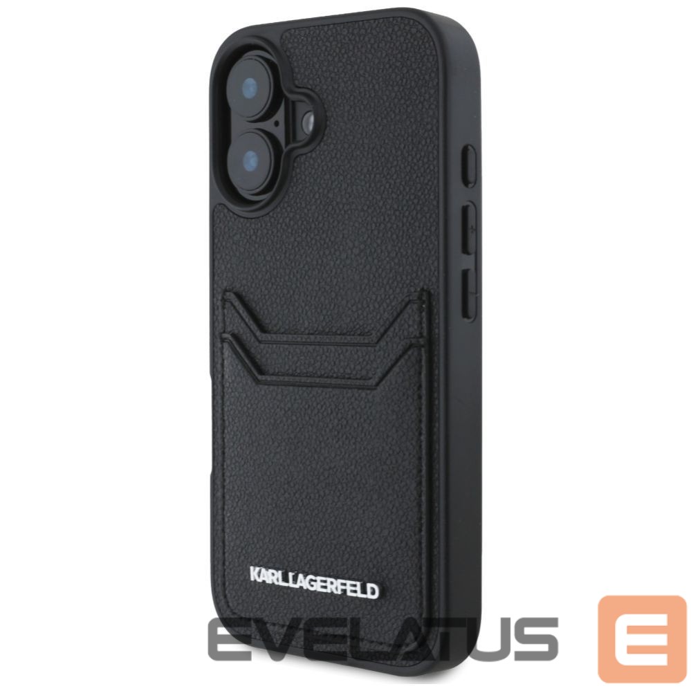 Другие товары Karl Lagerfeld Karl Lagerfeld HC Grained PU Cardslot Metal Elong iPhone 16 Case - Black