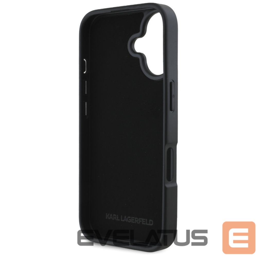 Другие товары Karl Lagerfeld Karl Lagerfeld HC Grained PU Cardslot Metal Elong iPhone 16 Case - Black