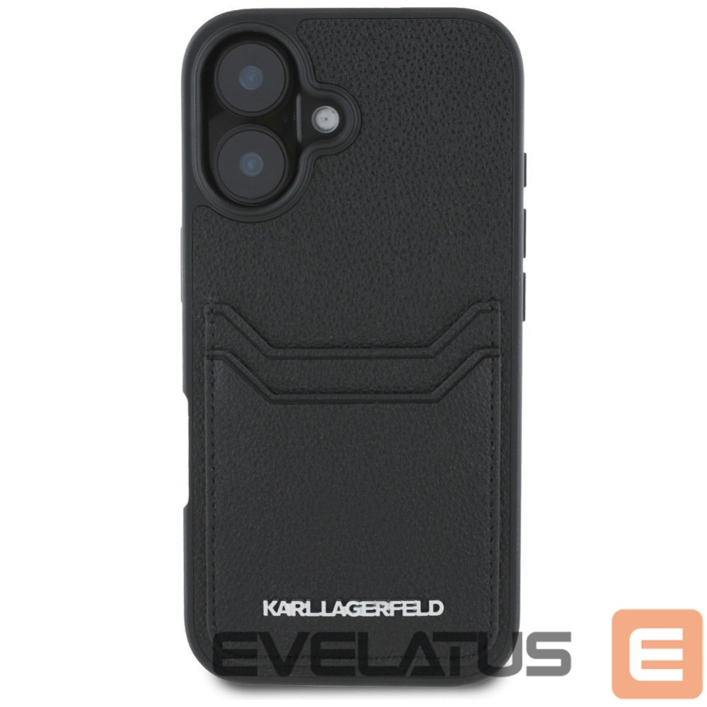 Другие товары Karl Lagerfeld Karl Lagerfeld HC Grained PU Cardslot Metal Elong iPhone 16 Case - Black