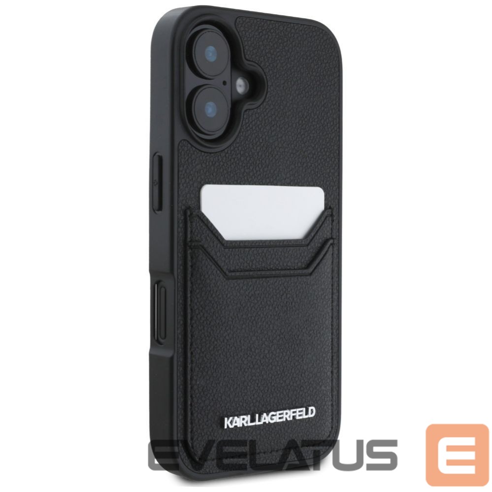 Другие товары Karl Lagerfeld Karl Lagerfeld HC Grained PU Cardslot Metal Elong iPhone 16 Case - Black