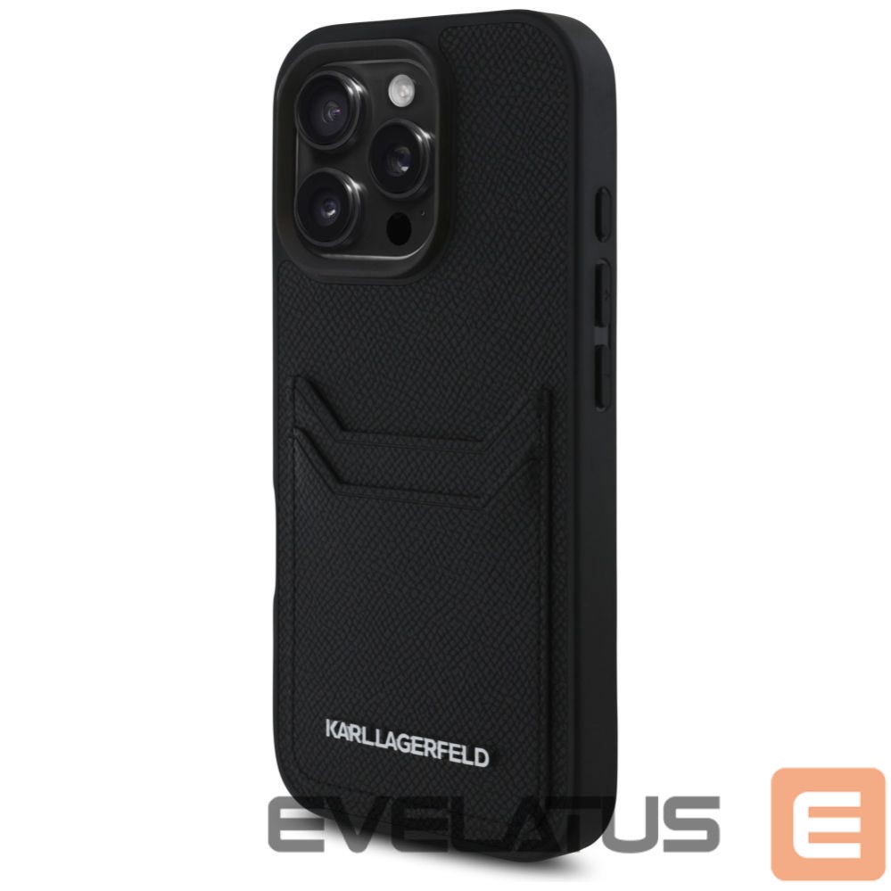 Другие товары Karl Lagerfeld Karl Lagerfeld HC Grained PU Cardslot Metal Elong iPhone 16 Pro Case - Black