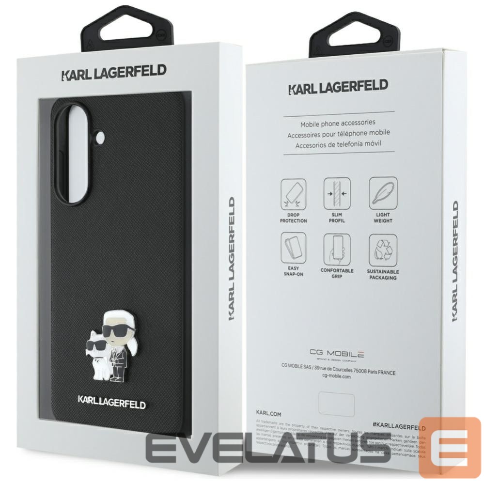 Другие товары Karl Lagerfeld Karl Lagerfeld Saffiano Case w/ K&C Metal Logo for Samsung Galaxy A36 - Black