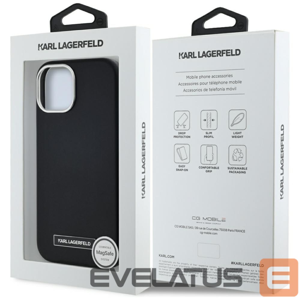 Другие товары Karl Lagerfeld Karl Lagerfeld FW Metal Plate MagSafe iPhone 15 Case - Black