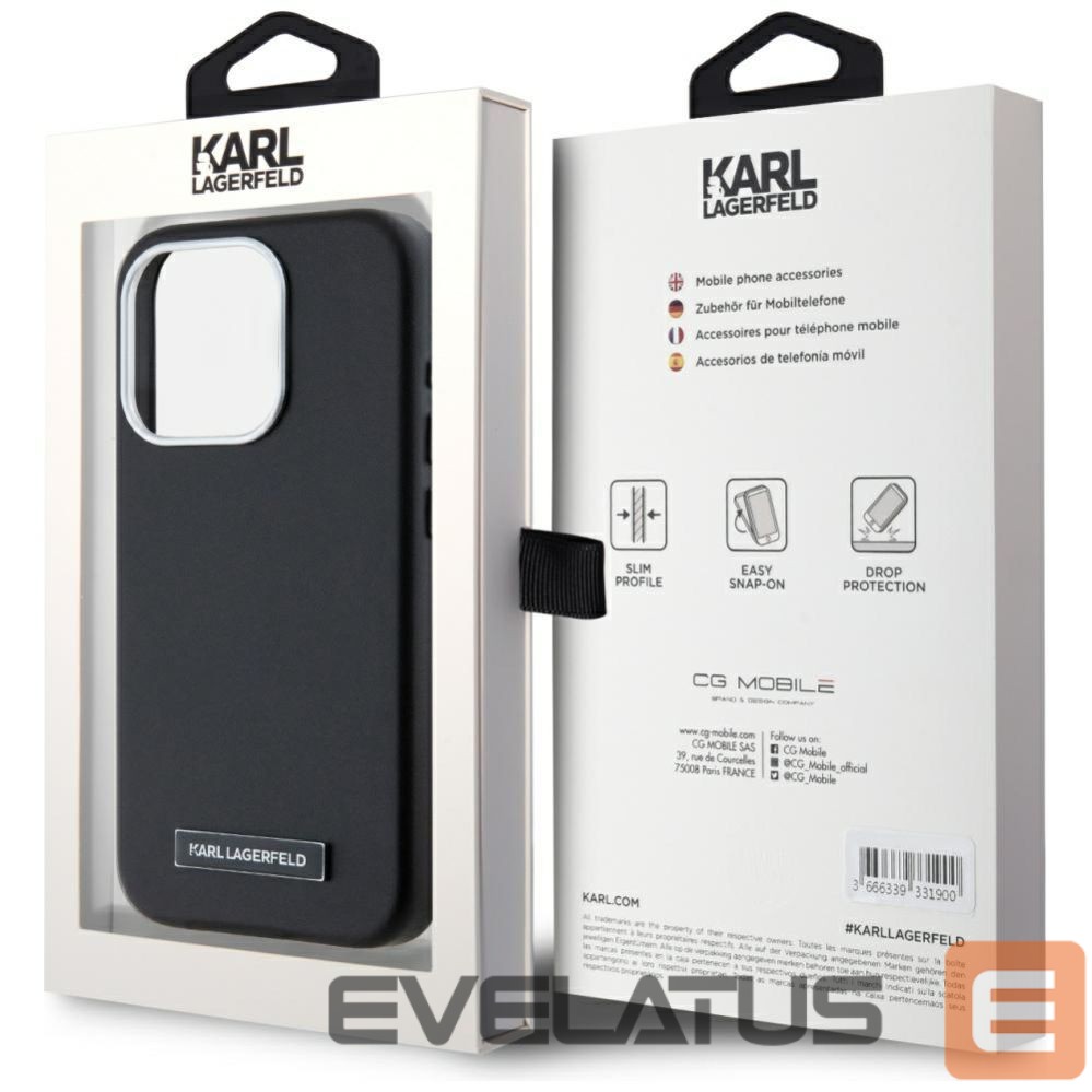 Другие товары Karl Lagerfeld Karl Lagerfeld FW Metal Plate MagSafe iPhone 15 Pro Case - Black