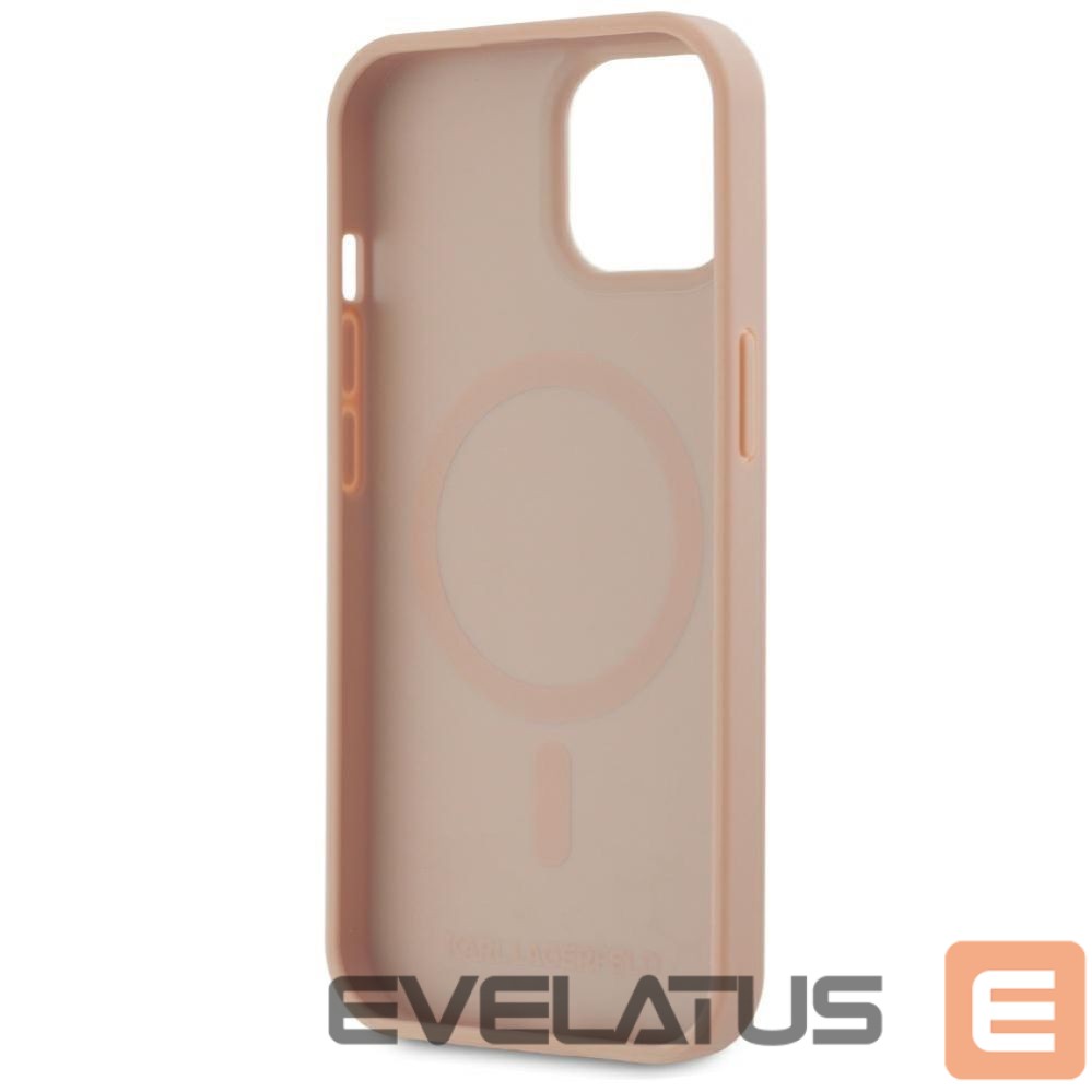 Другие товары Karl Lagerfeld Karl Lagerfeld Leather Monogram Metal Logo MagSafe iPhone 15 Case - Pink
