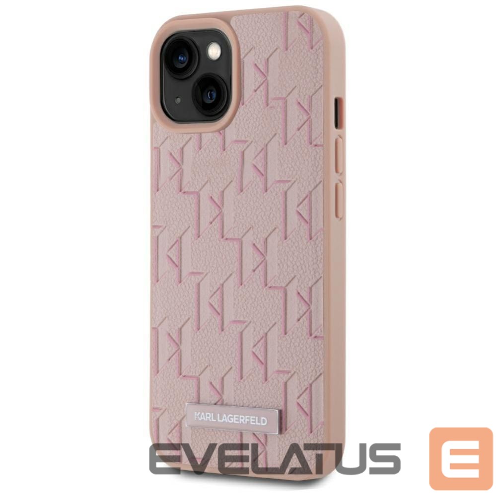 Другие товары Karl Lagerfeld Karl Lagerfeld Leather Monogram Metal Logo MagSafe iPhone 15 Case - Pink