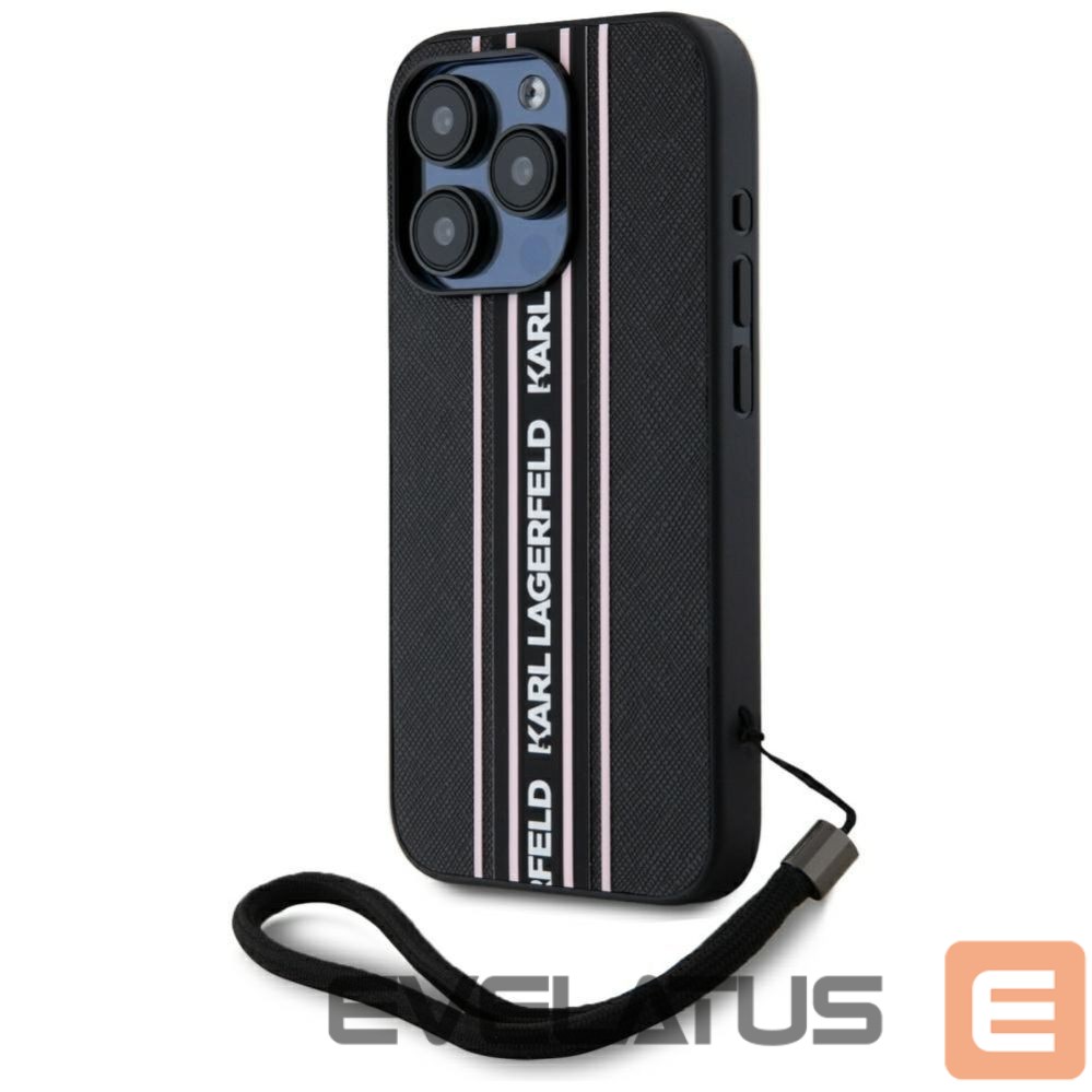Другие товары Karl Lagerfeld Karl Lagerfeld Saffiano Athleisure Stripes Cord iPhone 15 Pro Case - Pink
