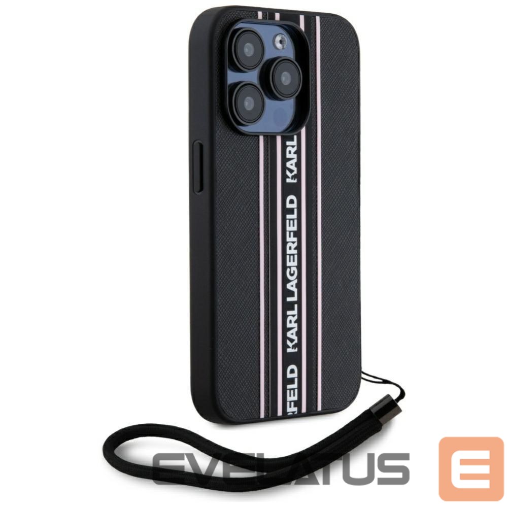Другие товары Karl Lagerfeld Karl Lagerfeld Saffiano Athleisure Stripes Cord iPhone 15 Pro Case - Pink