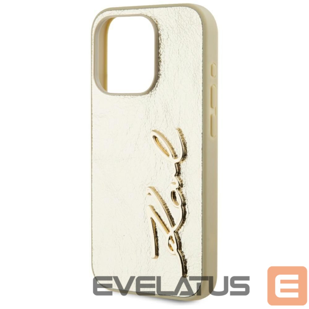 Другие товары Karl Lagerfeld Karl Lagerfeld Wrinkled Metal Signature iPhone 15 Pro Max Case - Gold