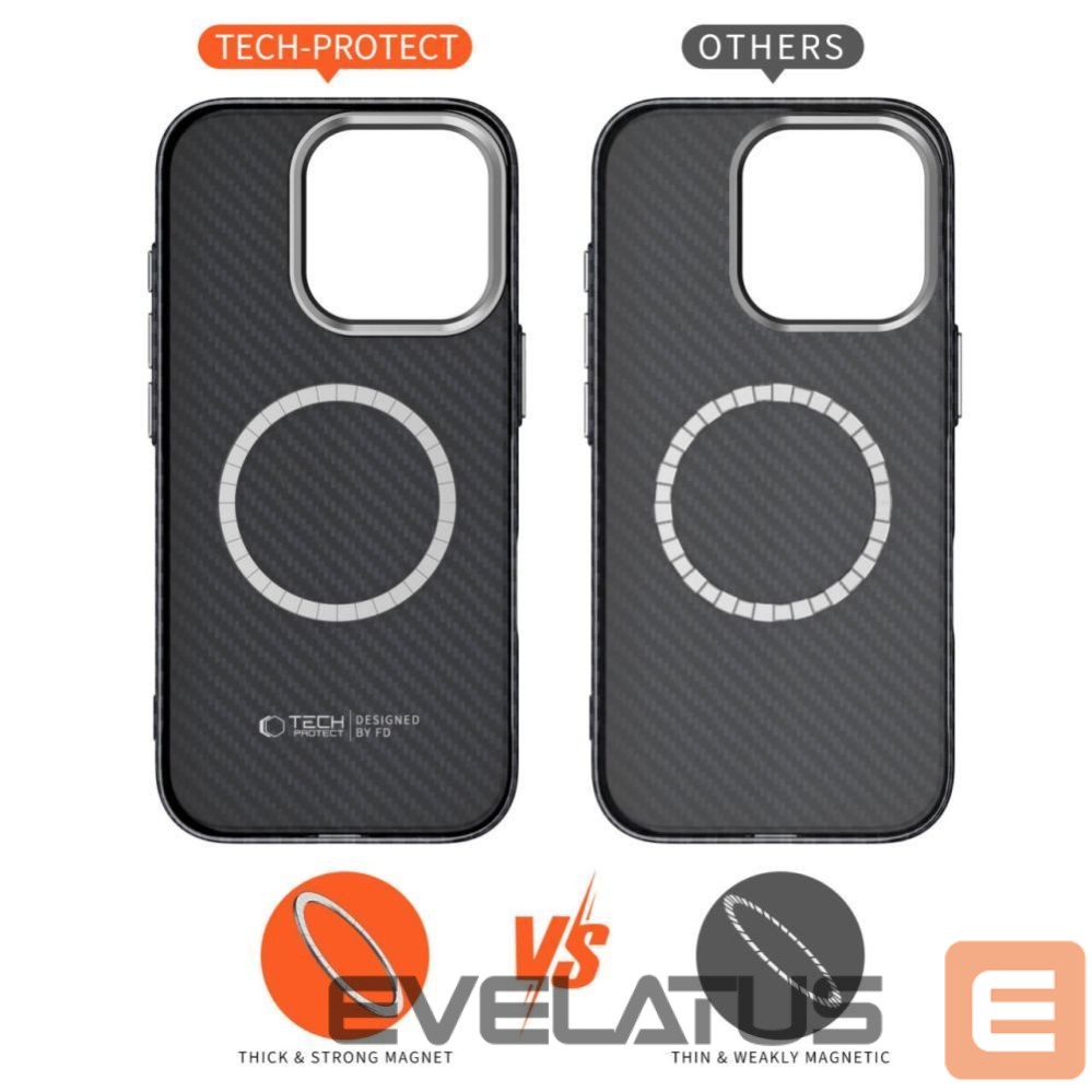Другие товары Tech-Protect Tech-Protect Ion Carbon MagSafe iPhone 16 Pro Case - Black/Grey