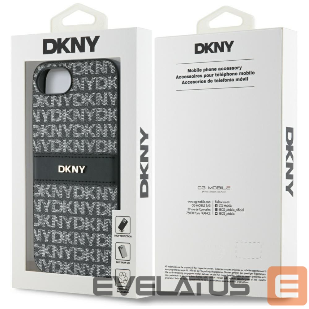 Другие товары DKNY DKNY Repeat Texture Pattern with Tonal Stripe case for iPhone 16e - black