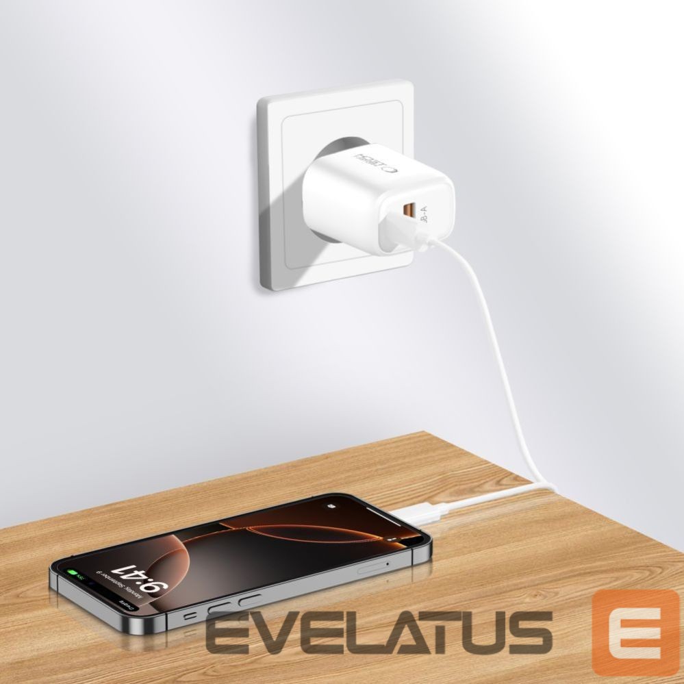 Другие товары Tech-Protect Tech-Protect NCA30 PD 30W QC3.0 USB-A / USB-C Wall Charger + USB-C / USB-C Cable 100cm - White