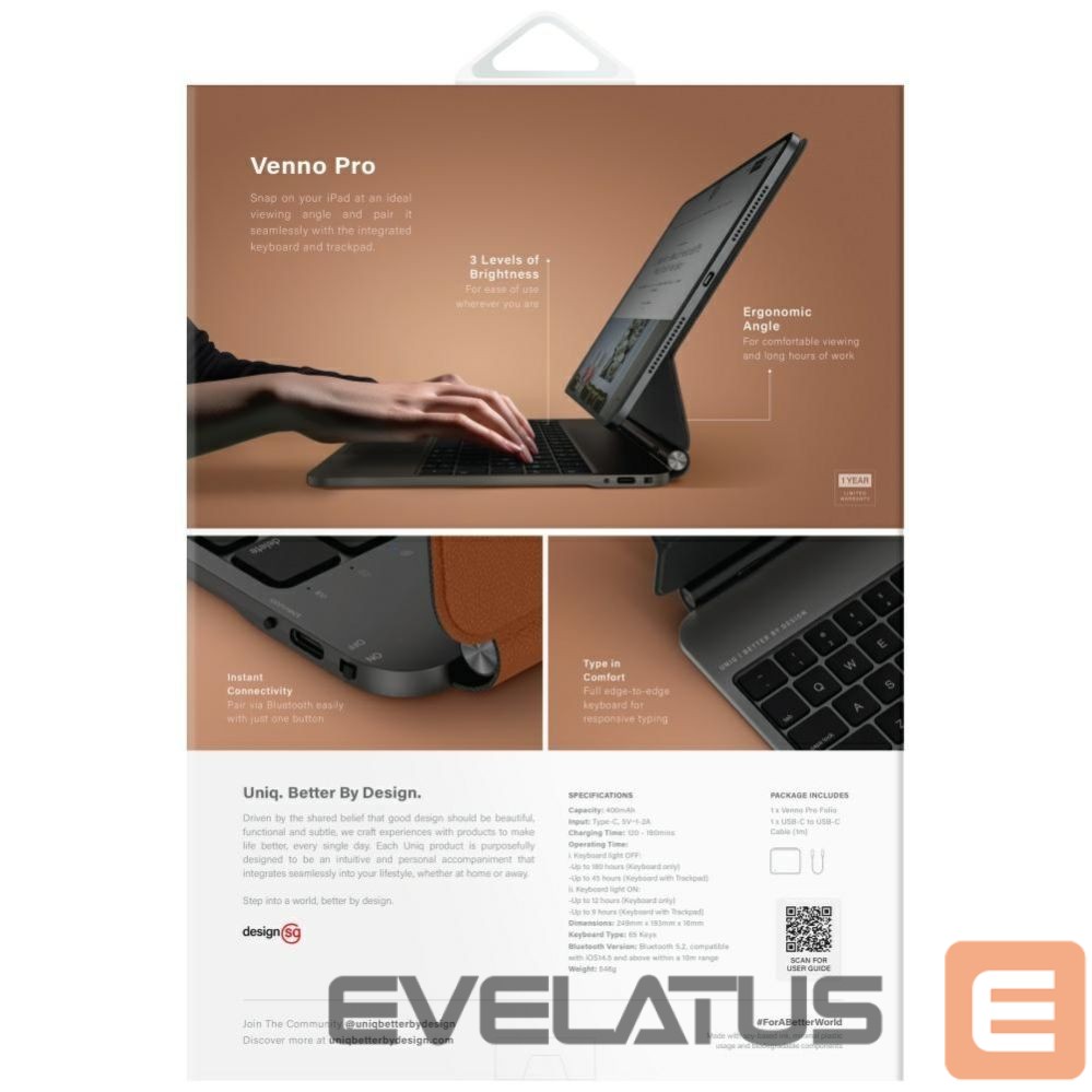 Другие товары UNIQ Uniq Venno Pro Magnetic Smart Case with Keyboard for iPad 11" 2025 / iPad Air 11" 2024 / 2025 / iPad Pro 11" 2018 / 2020 / 2021 / 2022 / 2024 - Brown