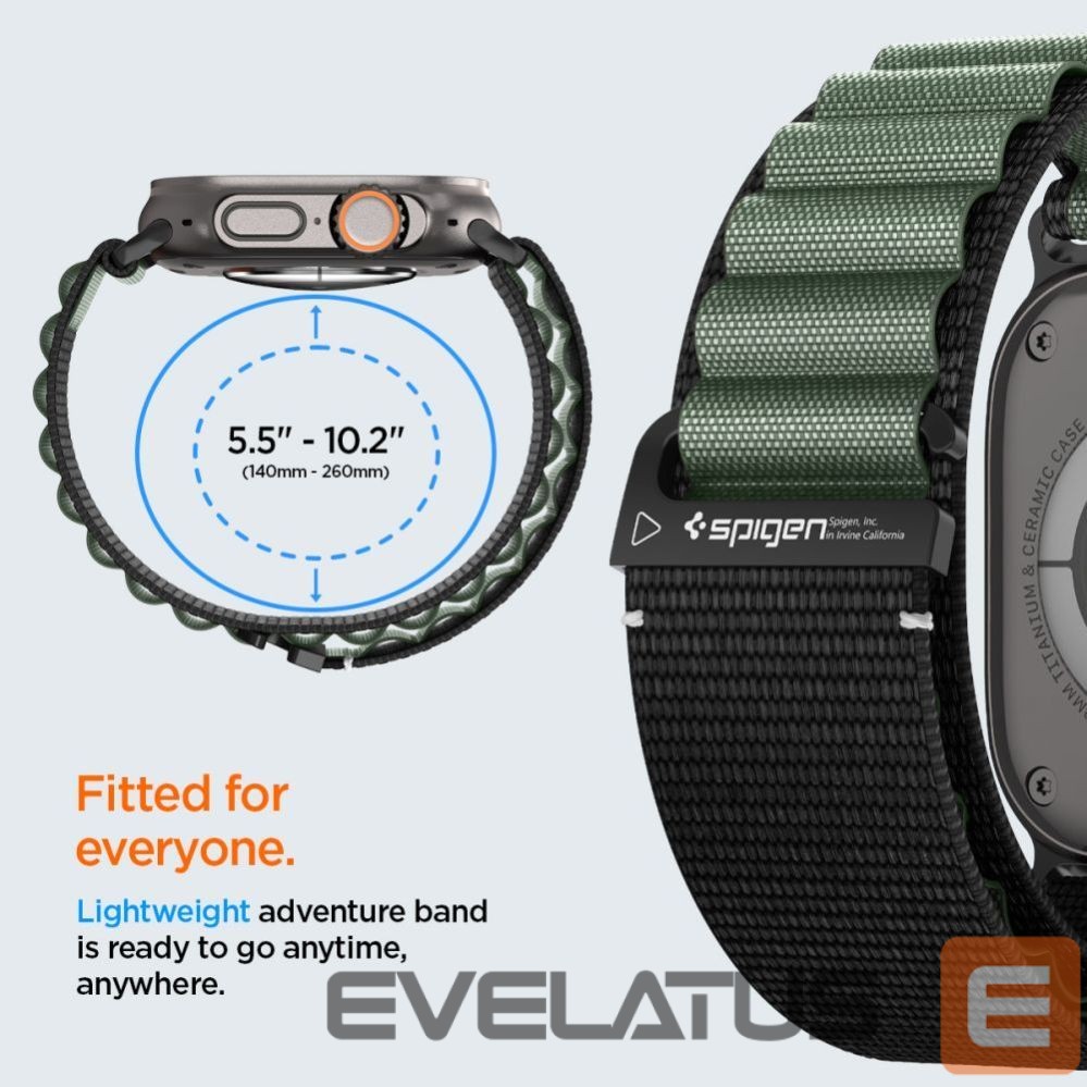 Другие товары Spigen Strap Spigen WBF1 Strap for Apple Watch 44 / 45 / 46 / 49 mm - Black and Green