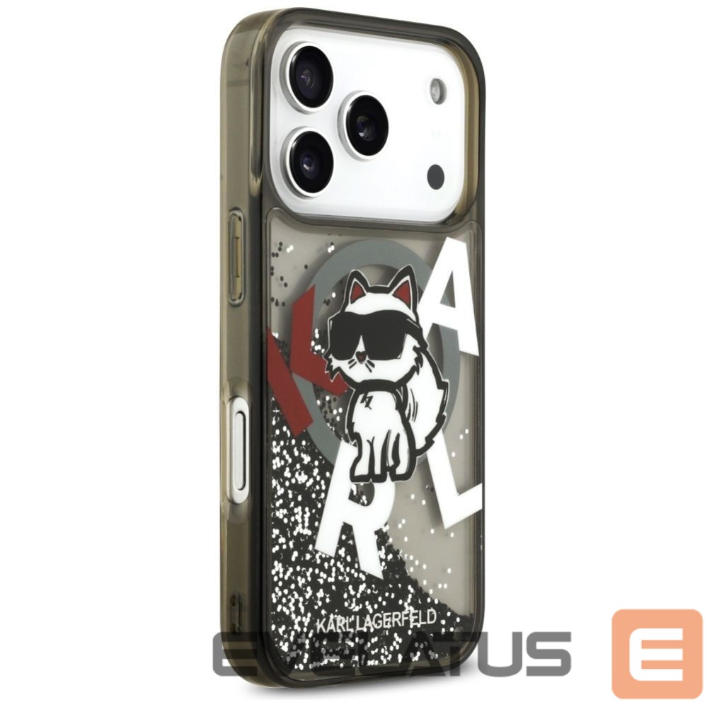 Другие товары Karl Lagerfeld Karl Lagerfeld Liquid Glitter Choupette Logo MagSafe Case for iPhone 17 Pro - Black