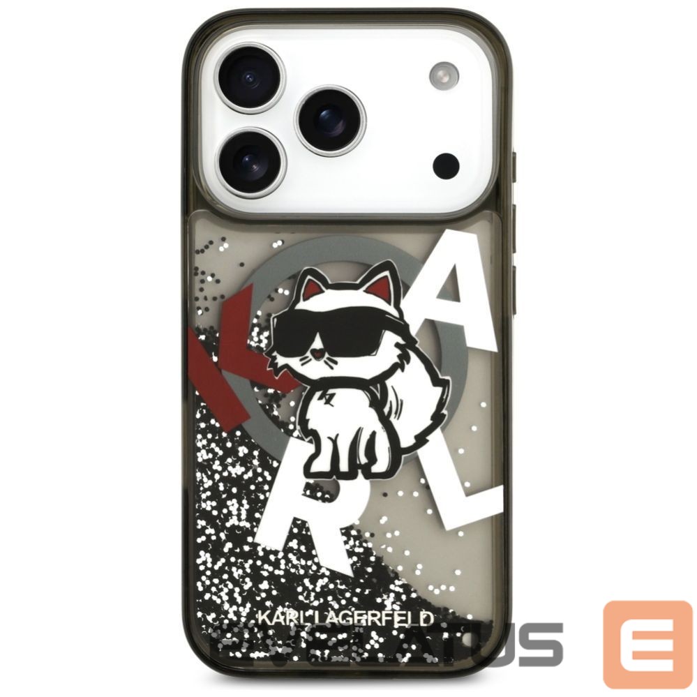 Другие товары Karl Lagerfeld Karl Lagerfeld Liquid Glitter Choupette Logo MagSafe Case for iPhone 17 Pro - Black