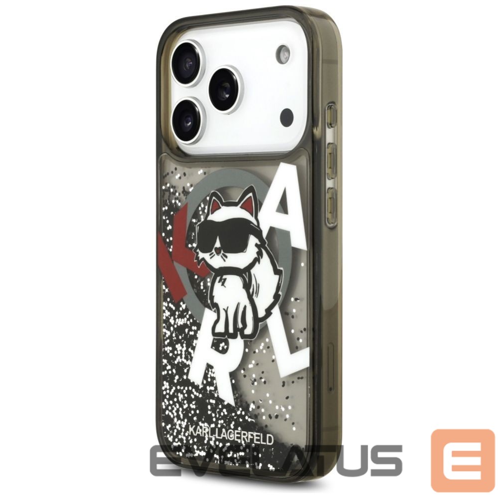 Другие товары Karl Lagerfeld Karl Lagerfeld Liquid Glitter Choupette Logo MagSafe Case for iPhone 17 Pro - Black