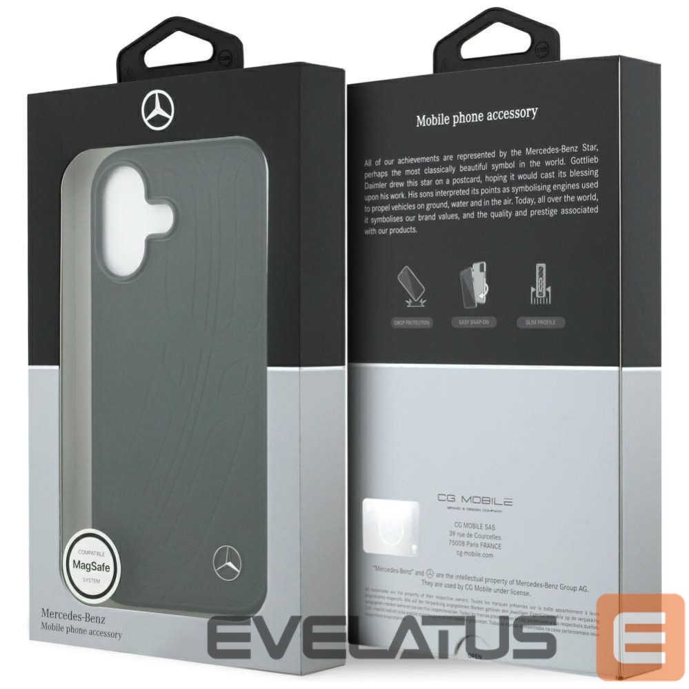 Другие товары Mercedes-Benz Mercedes Leather Large Laurel Leave MagSafe Case for iPhone 17 - Black