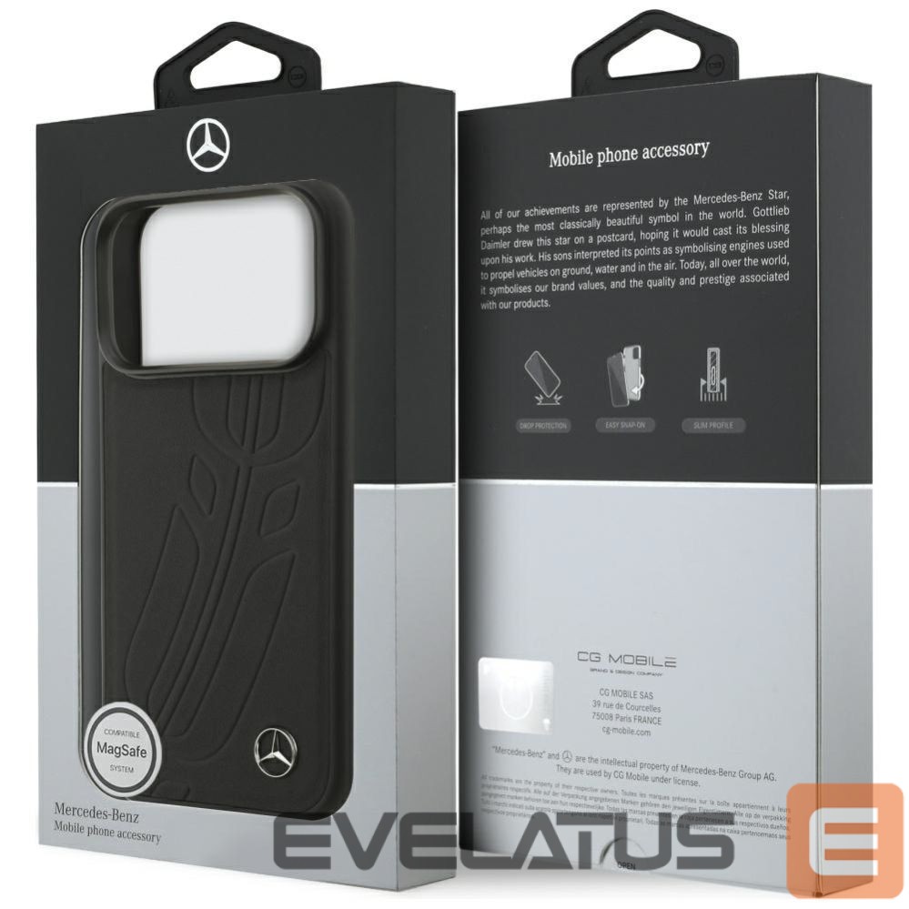 Другие товары Mercedes-Benz Mercedes Leather Large Laurel Leave MagSafe Case for iPhone 17 Pro - Black