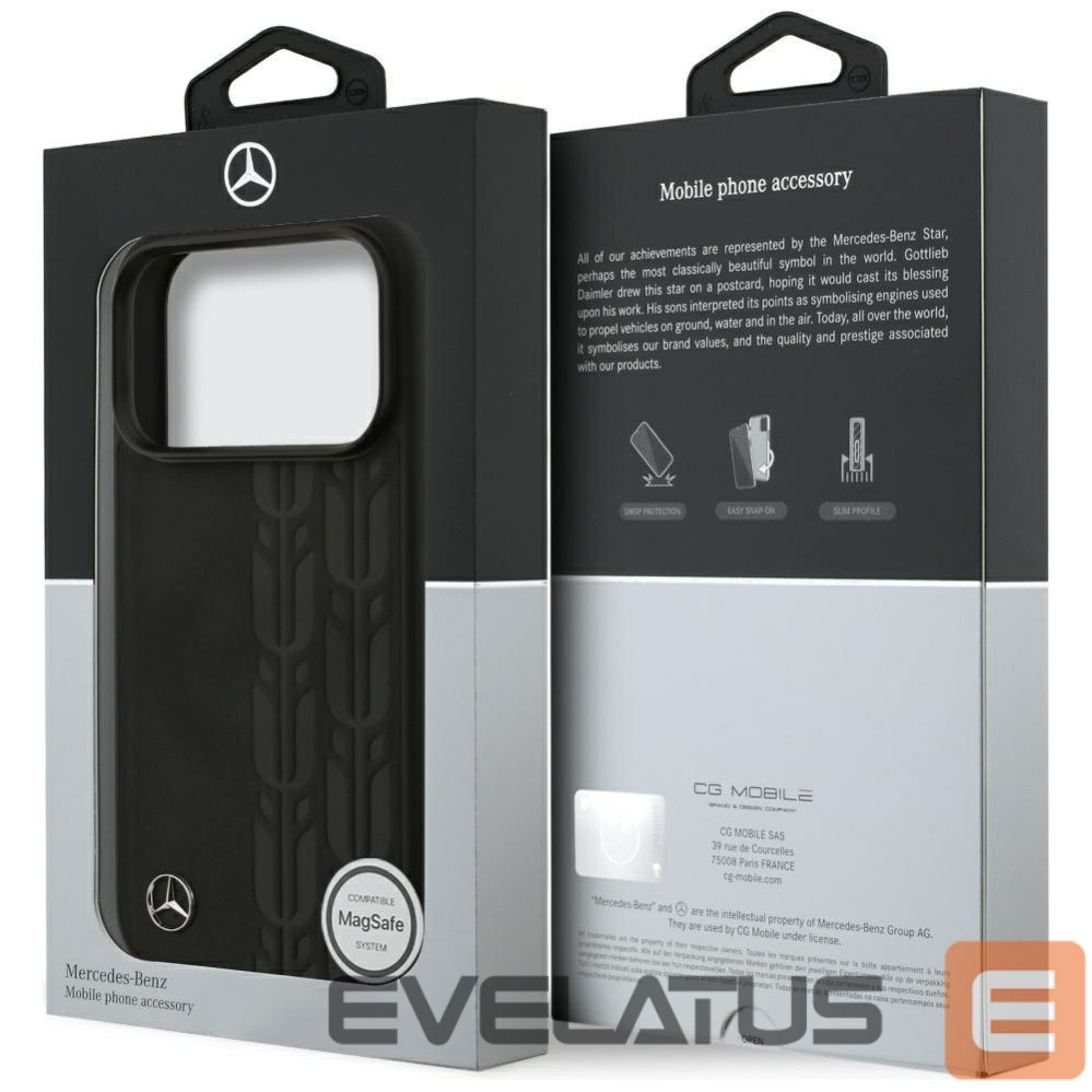 Другие товары Mercedes-Benz Mercedes Leather Laurel Leaves MagSafe Case for iPhone 17 Pro - Black