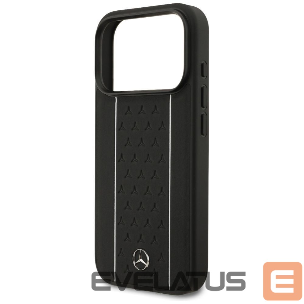 Другие товары Mercedes-Benz Mercedes Leather Star Pattern Stripes MagSafe Case for iPhone 17 Pro - Black