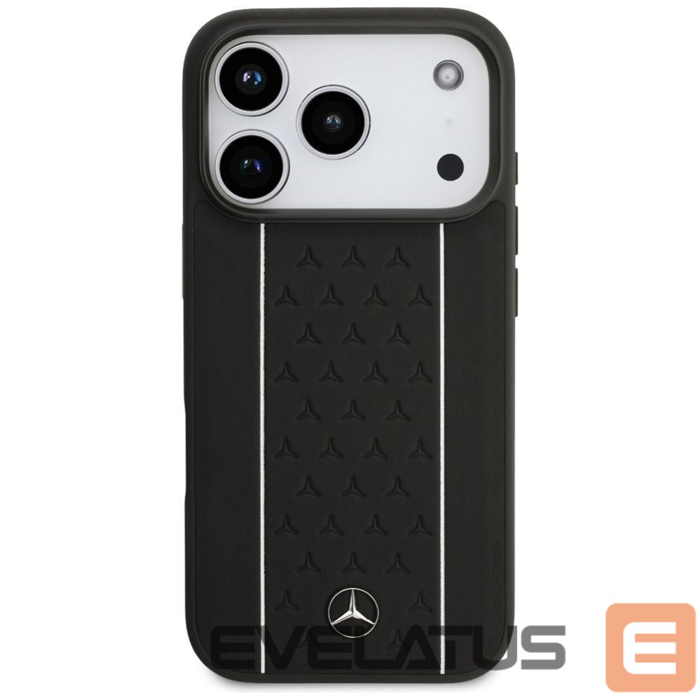 Другие товары Mercedes-Benz Mercedes Leather Star Pattern Stripes MagSafe Case for iPhone 17 Pro - Black