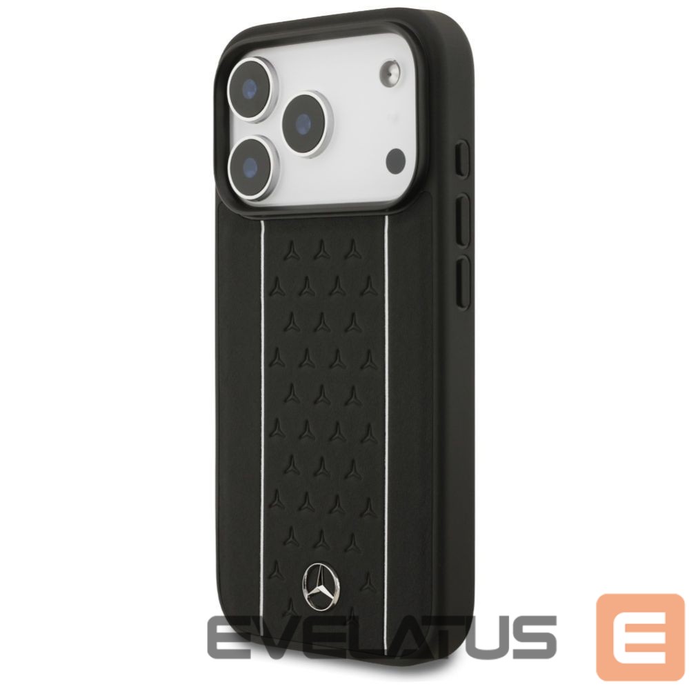 Другие товары Mercedes-Benz Mercedes Leather Star Pattern Stripes MagSafe Case for iPhone 17 Pro - Black
