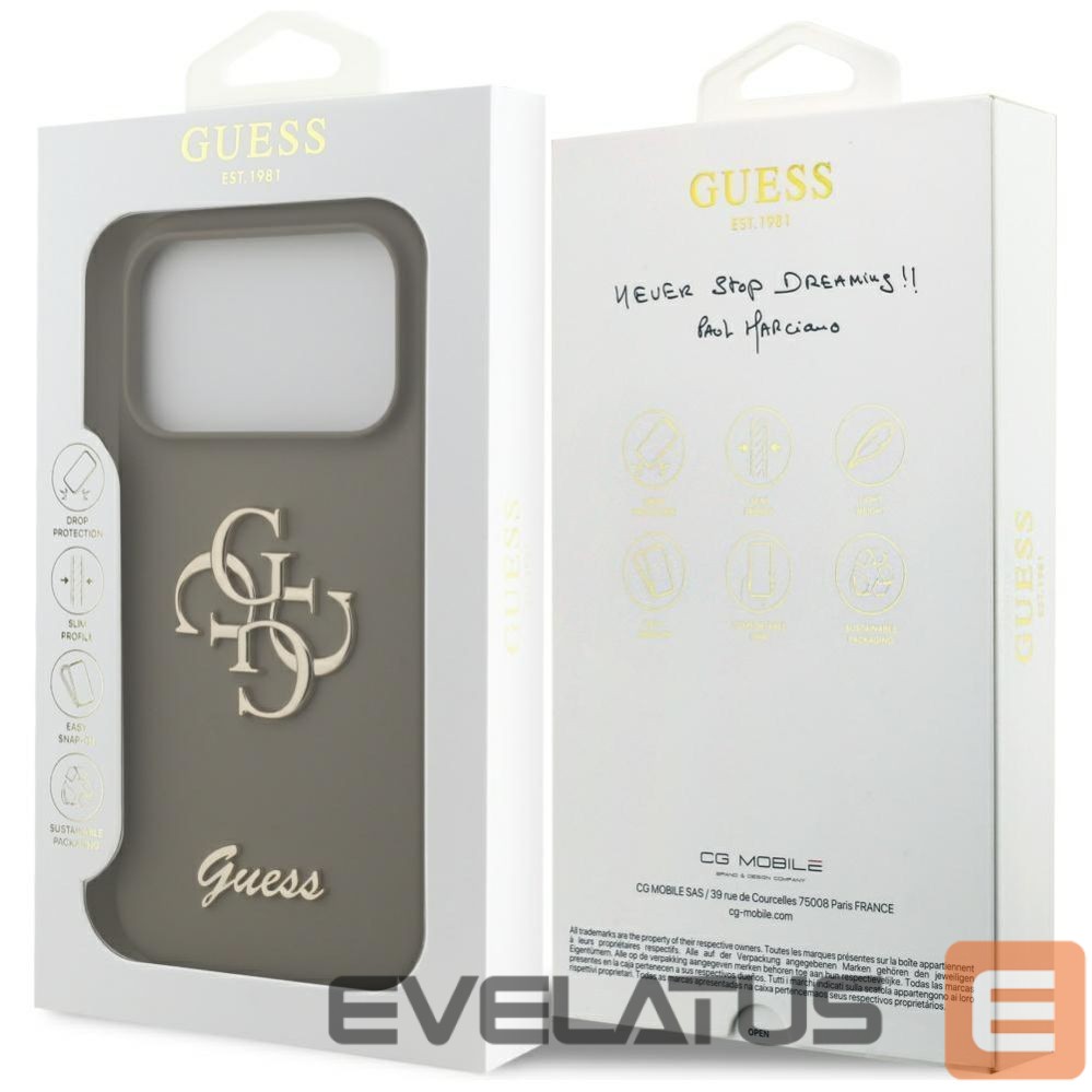 Другие товары Guess Guess Silicone Big 4G Script Case for iPhone 17 Pro - Brown
