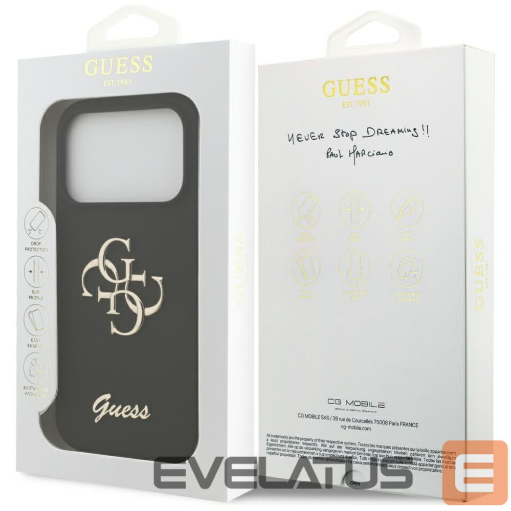 Другие товары Guess Guess Silicone Big 4G Script Case for iPhone 17 Pro - Black