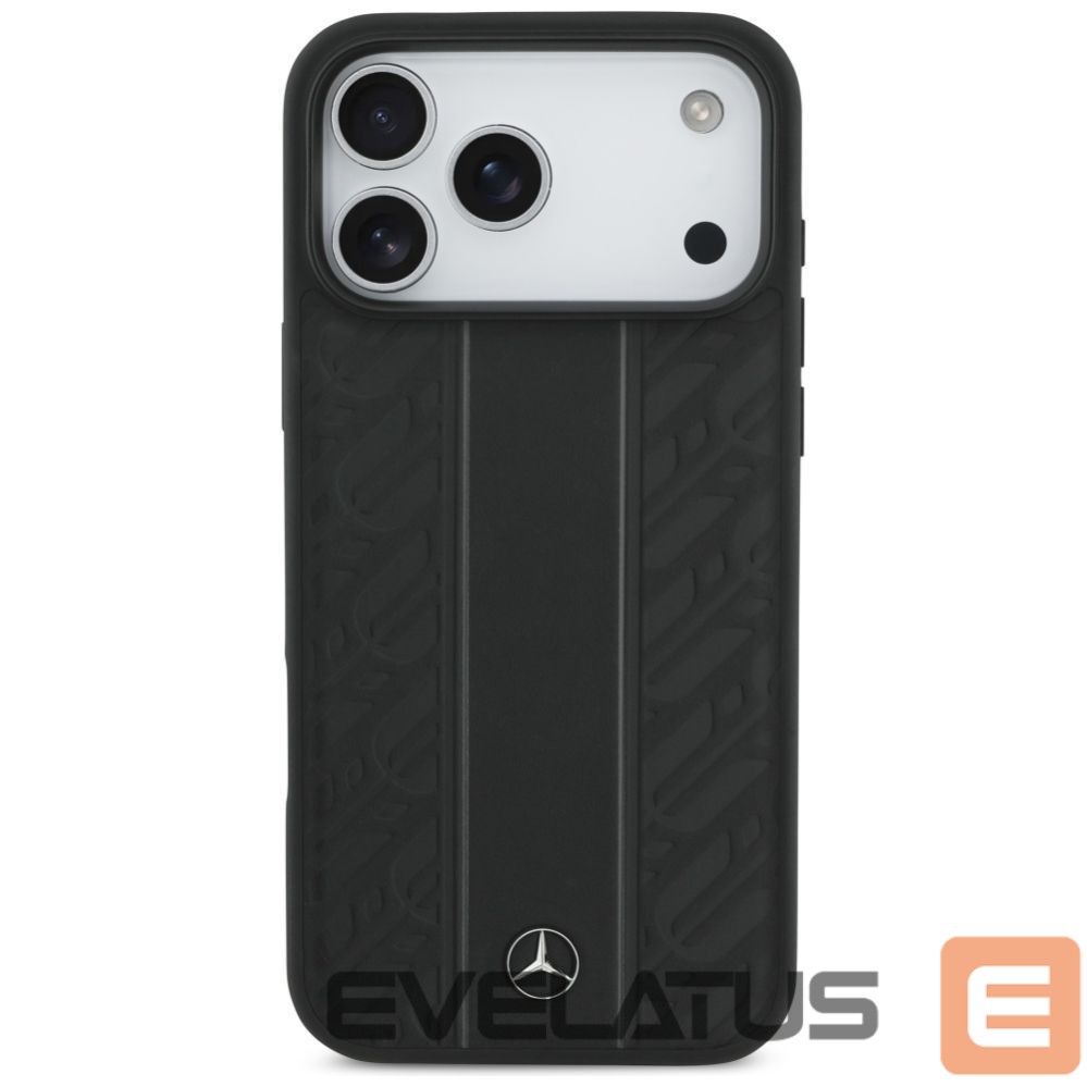 Другие товары Mercedes-Benz Mercedes Leather Laurel Leaves Stripes MagSafe Case for iPhone 17 Pro Max - Black