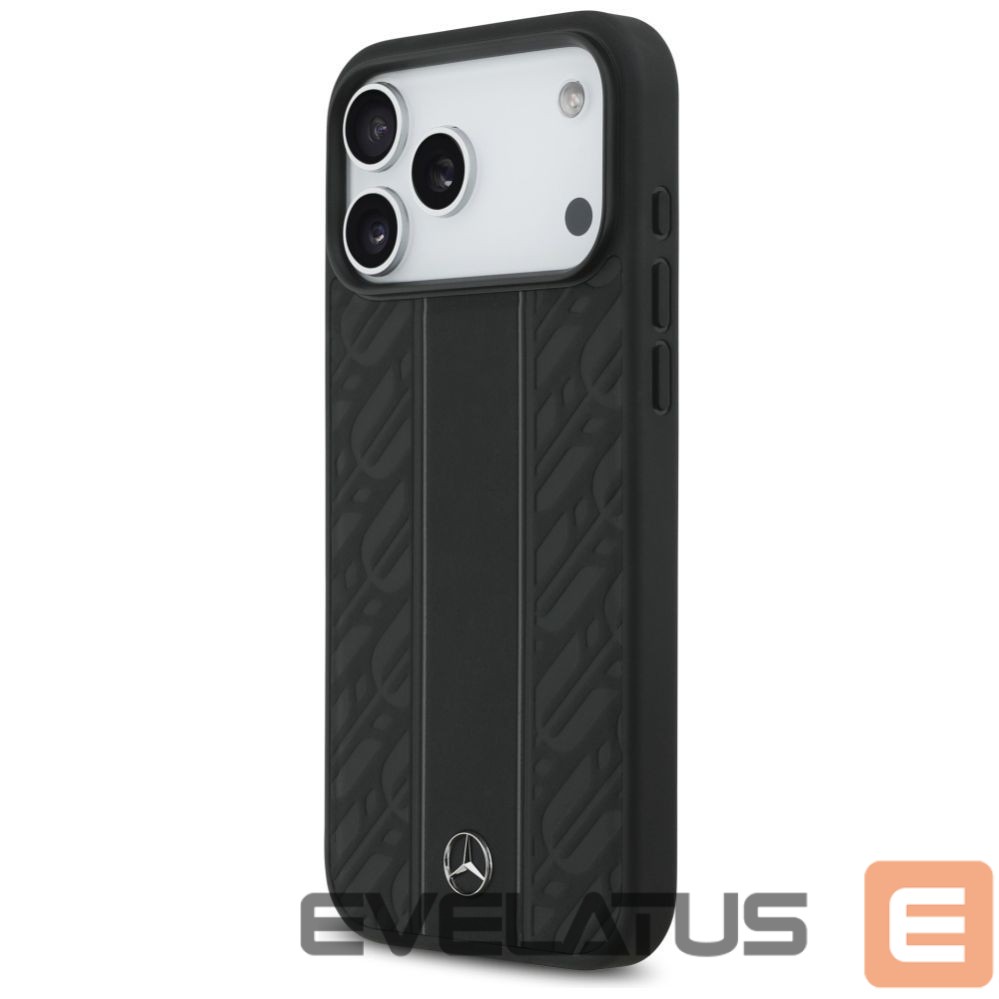 Другие товары Mercedes-Benz Mercedes Leather Laurel Leaves Stripes MagSafe Case for iPhone 17 Pro Max - Black