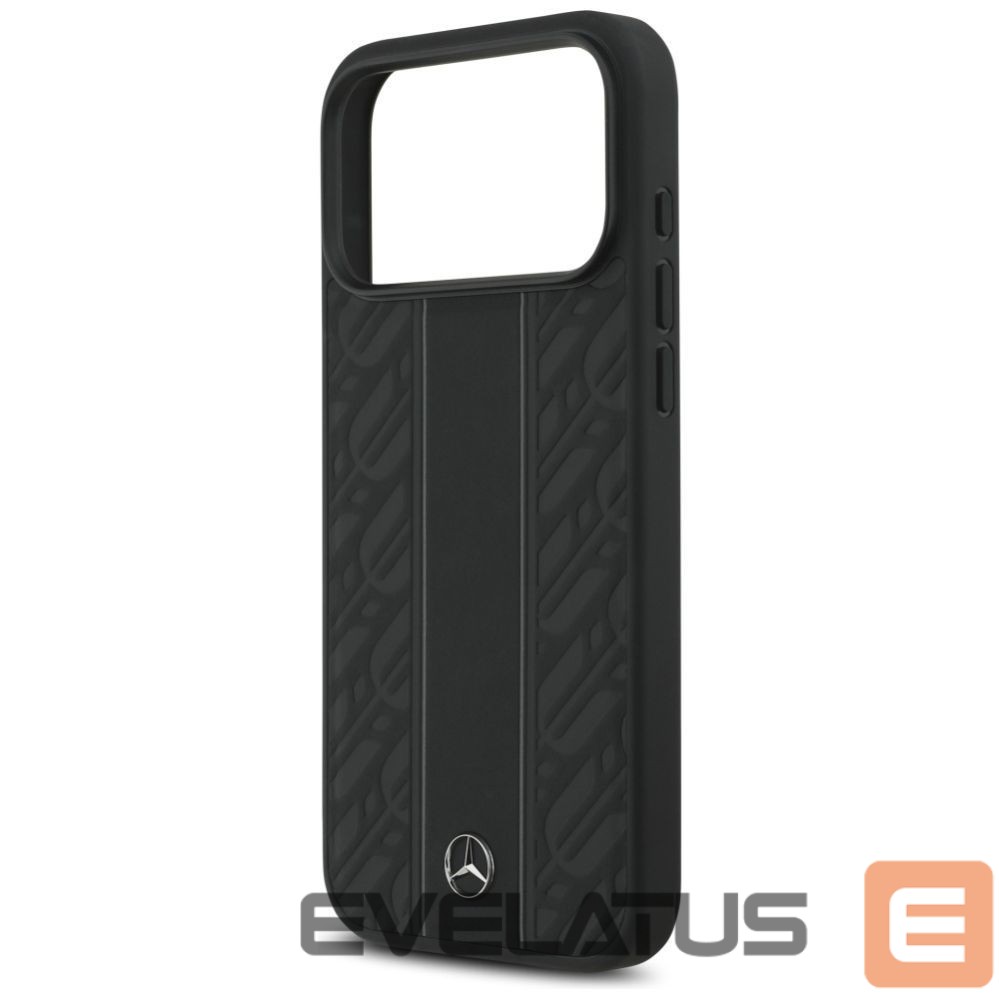 Другие товары Mercedes-Benz Mercedes Leather Laurel Leaves Stripes MagSafe Case for iPhone 17 Pro Max - Black
