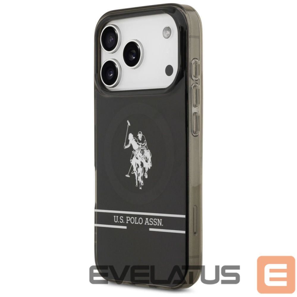 Другие товары U.S. Polo PU US Polo DH and Bottom Stripe Logo MagSafe Case for iPhone 17 Pro - Black