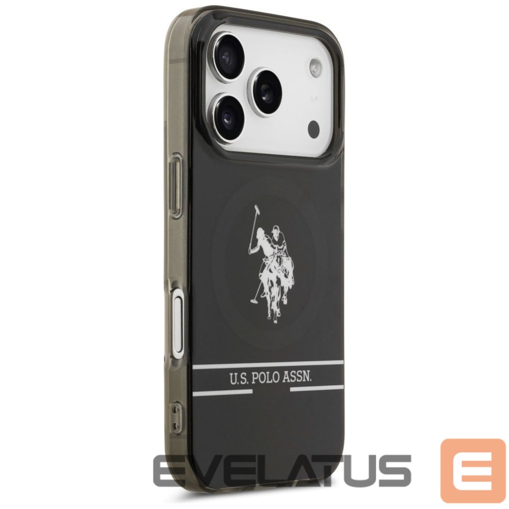 Другие товары U.S. Polo PU US Polo DH and Bottom Stripe Logo MagSafe Case for iPhone 17 Pro - Black