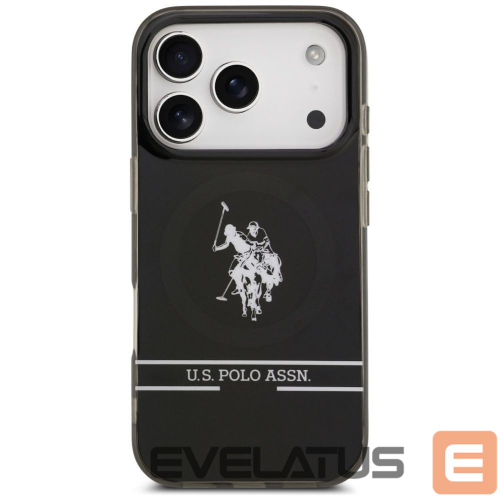 Другие товары U.S. Polo PU US Polo DH and Bottom Stripe Logo MagSafe Case for iPhone 17 Pro - Black
